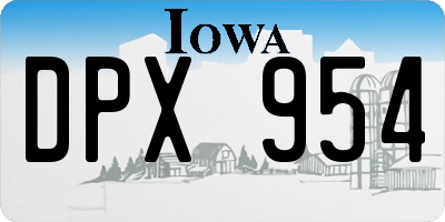 IA license plate DPX954