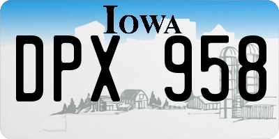 IA license plate DPX958
