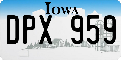 IA license plate DPX959