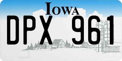 IA license plate DPX961
