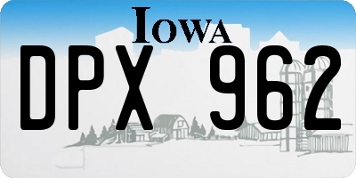 IA license plate DPX962