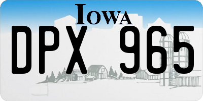 IA license plate DPX965