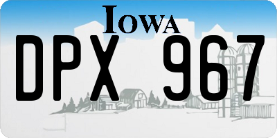 IA license plate DPX967
