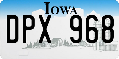 IA license plate DPX968