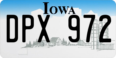 IA license plate DPX972