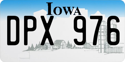 IA license plate DPX976