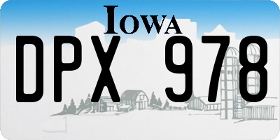 IA license plate DPX978