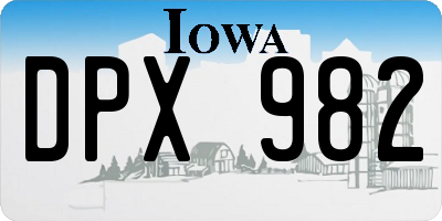 IA license plate DPX982