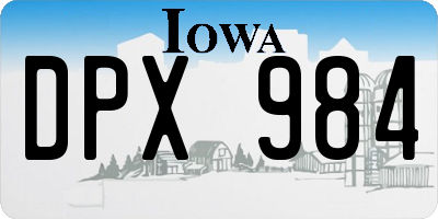 IA license plate DPX984