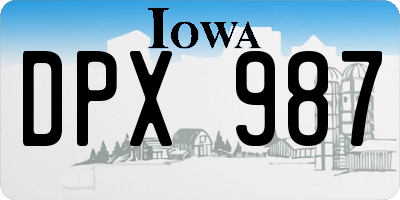 IA license plate DPX987