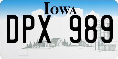 IA license plate DPX989