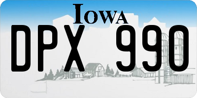 IA license plate DPX990