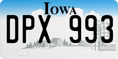 IA license plate DPX993