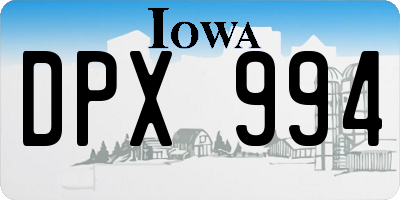 IA license plate DPX994