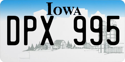 IA license plate DPX995