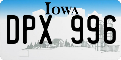 IA license plate DPX996