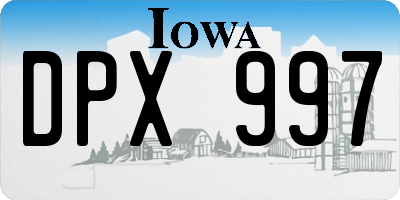 IA license plate DPX997