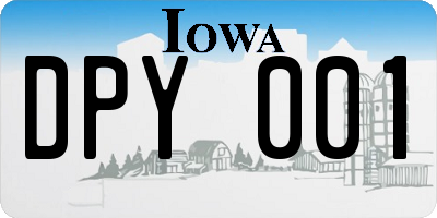 IA license plate DPY001