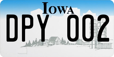 IA license plate DPY002