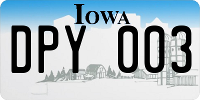 IA license plate DPY003