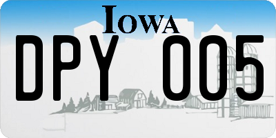 IA license plate DPY005