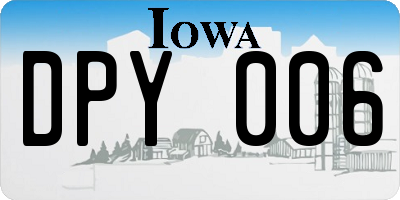 IA license plate DPY006