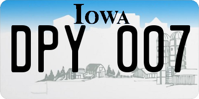 IA license plate DPY007