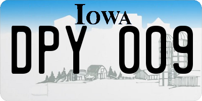IA license plate DPY009