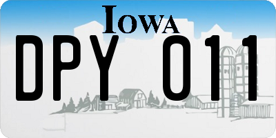 IA license plate DPY011