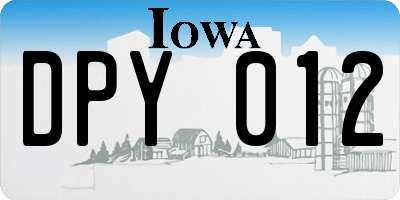 IA license plate DPY012