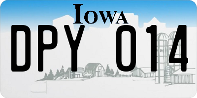 IA license plate DPY014