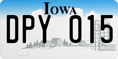 IA license plate DPY015