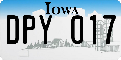 IA license plate DPY017