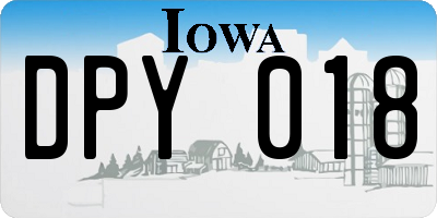 IA license plate DPY018