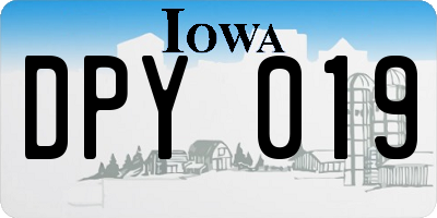 IA license plate DPY019