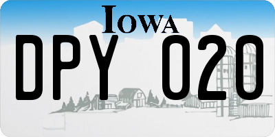 IA license plate DPY020