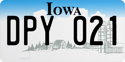 IA license plate DPY021