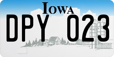 IA license plate DPY023