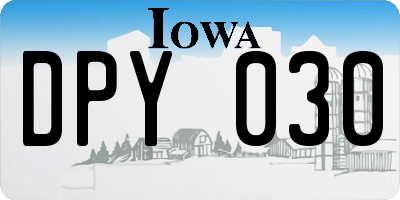 IA license plate DPY030