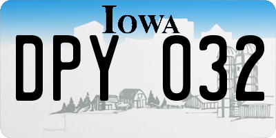 IA license plate DPY032