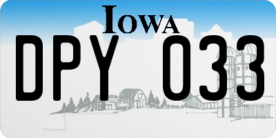 IA license plate DPY033