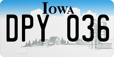 IA license plate DPY036