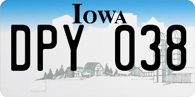 IA license plate DPY038