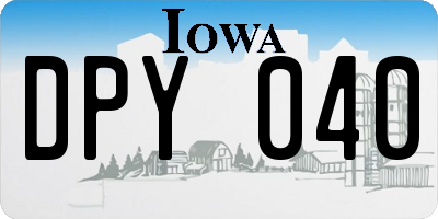 IA license plate DPY040
