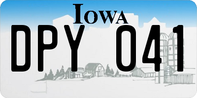 IA license plate DPY041