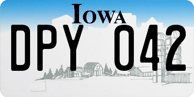 IA license plate DPY042