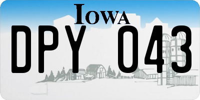 IA license plate DPY043