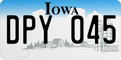 IA license plate DPY045