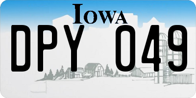 IA license plate DPY049