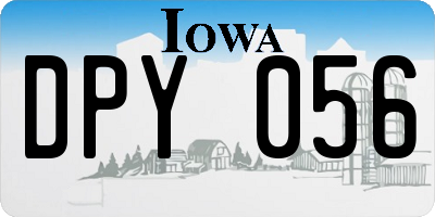 IA license plate DPY056